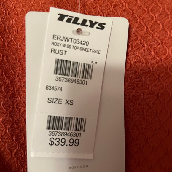 NWT ROXY Sweet Release V-Neck Woven Crop Top. Women's Size XS - Picture 7 of 7